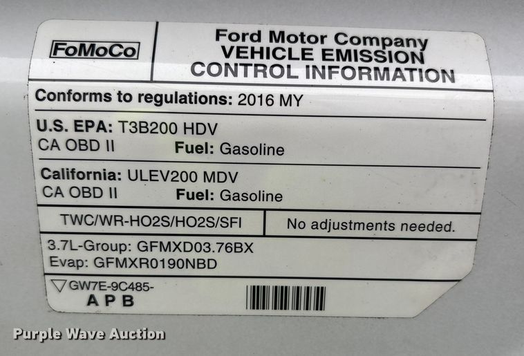 image for item YA1933 2016 Ford Transit 250 van