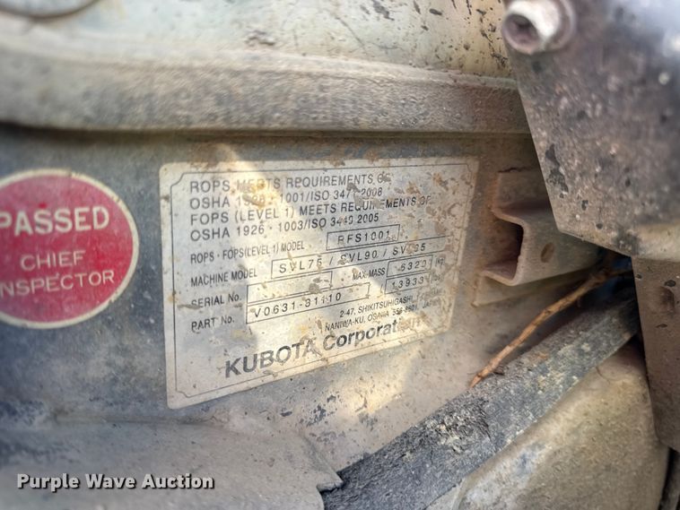 image for item DO2376 2016 Kubota SVL75-2 tracked skid steer loader