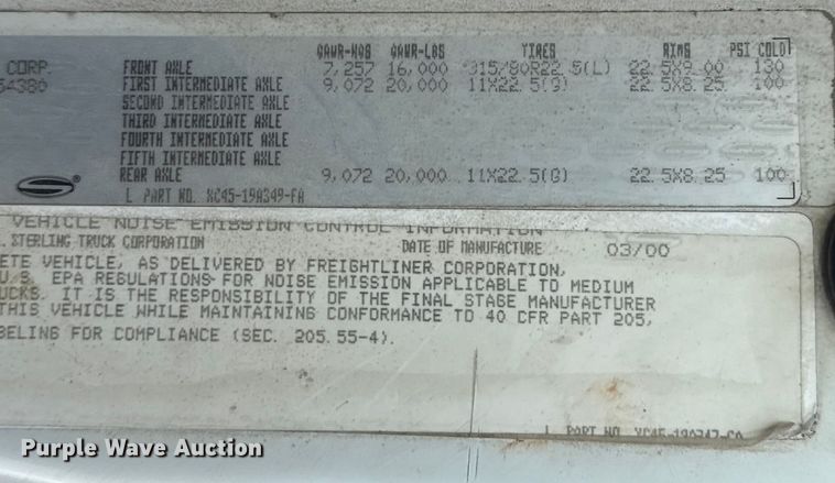 image for item DQ4206 2001 Sterling L-Line dump truck