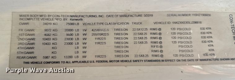 image for item DQ4232 2020 Kenworth T880 ready mix truck