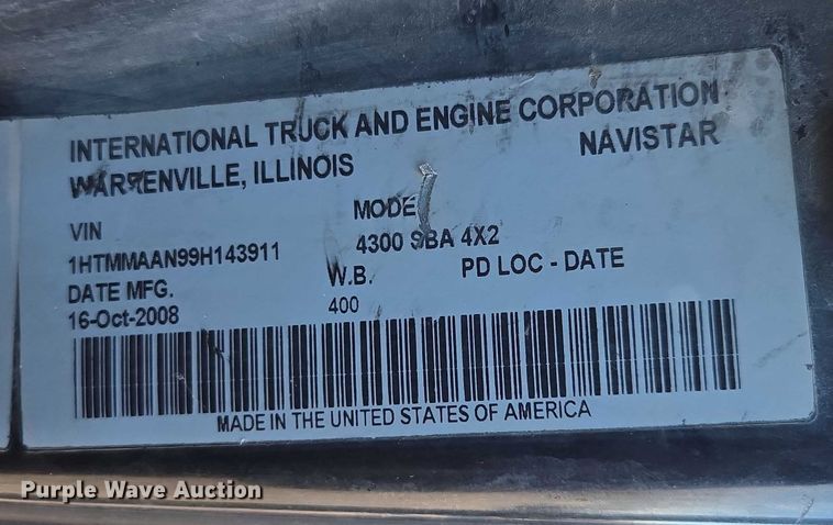 image for item DU2670 2009 International 4300 sewer jetter truck