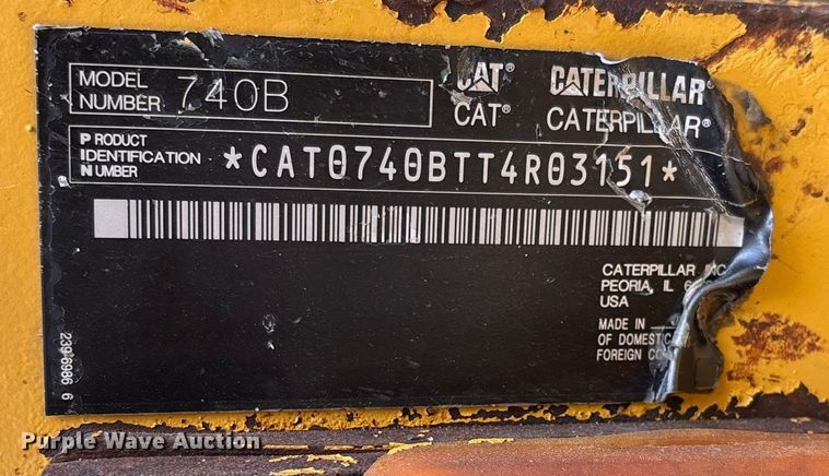 image for item DW7402 2015 Caterpillar 740B articulated haul truck