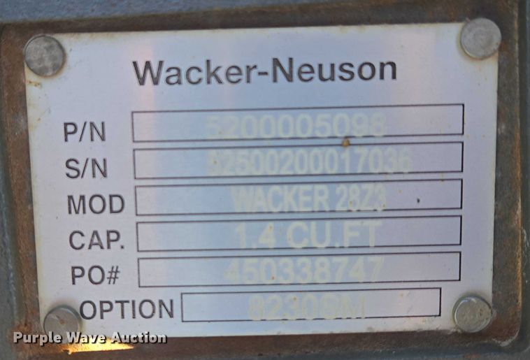 image for item EB1246 (2) Wacker-Neuson Wacker 28Z3 excavator buckets