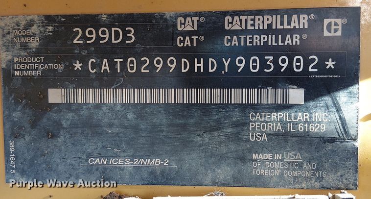 image for item EE5097 2021 Caterpillar 299D3 tracked skid steer loader