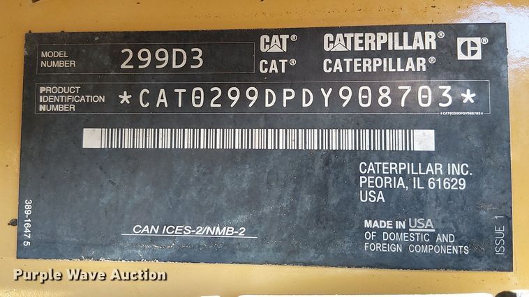 image for item EE5099 2023 Caterpillar 299D3 tracked skid steer loader