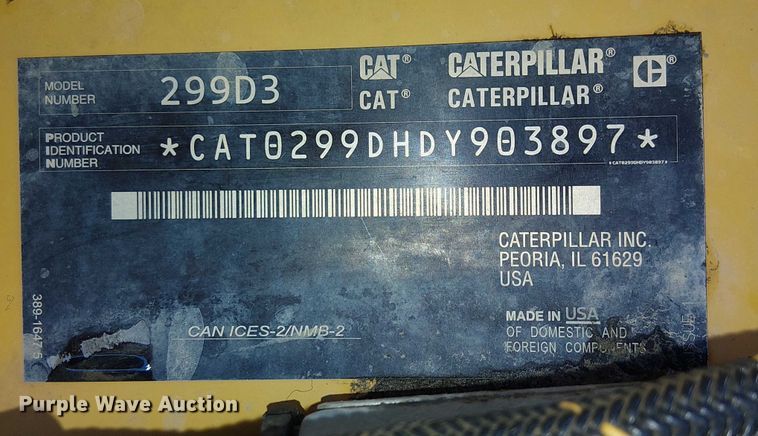 image for item EE5106 2021 Caterpillar 299D3 tracked skid steer loader