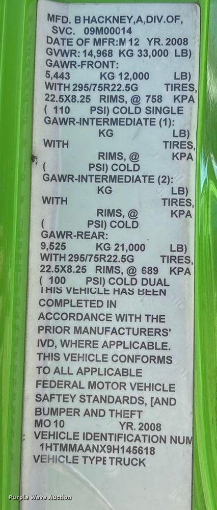 image for item EF6212 2009 International MA025 delivery truck