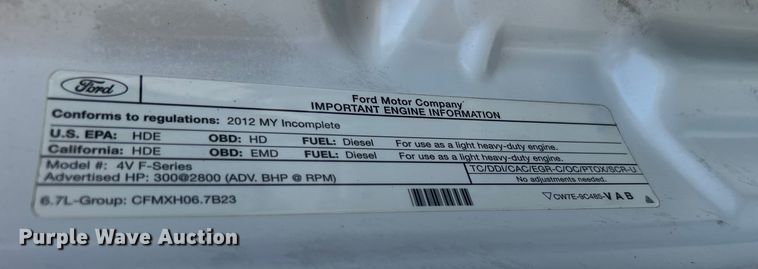 image for item EG0890 2012 Ford F550 Super Duty utility / service truck