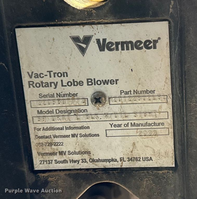 image for item EG1814 2022 Vermeer LP573SDT vacuum excavator