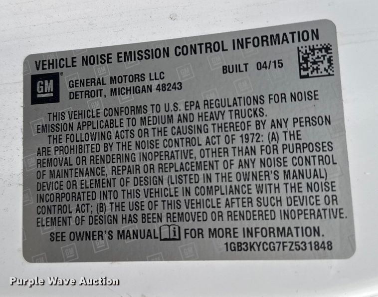 image for item EG1826 2015 Chevrolet Silverado 3500HD utility bed pickup truck