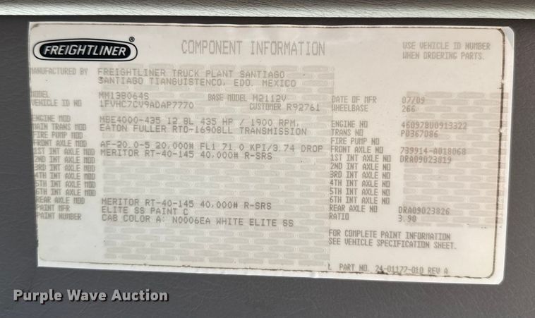 image for item EG1827 2010 Freightliner Business Class M2 crane truck