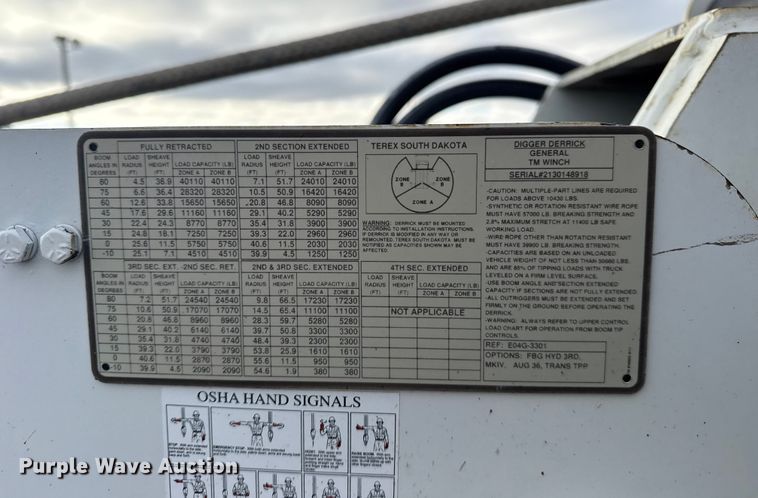 image for item EG1956 2014 International 7600 digger derrick truck