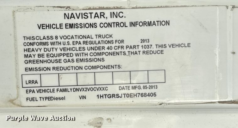 image for item EG1956 2014 International 7600 digger derrick truck