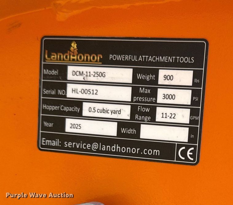 image for item EN0214 2025 LandHonor DCM-11-250G skid steer concrete mixer