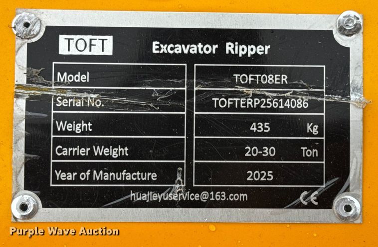 image for item EN0774 2025 Toft TOFT08ER excavator ripper tooth