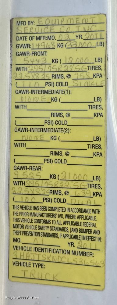 image for item EN0863 2012 International 4300M7 utility / service truck