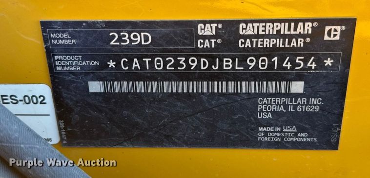 image for item EN0871 2017 Caterpillar 239D tracked skid steer loader