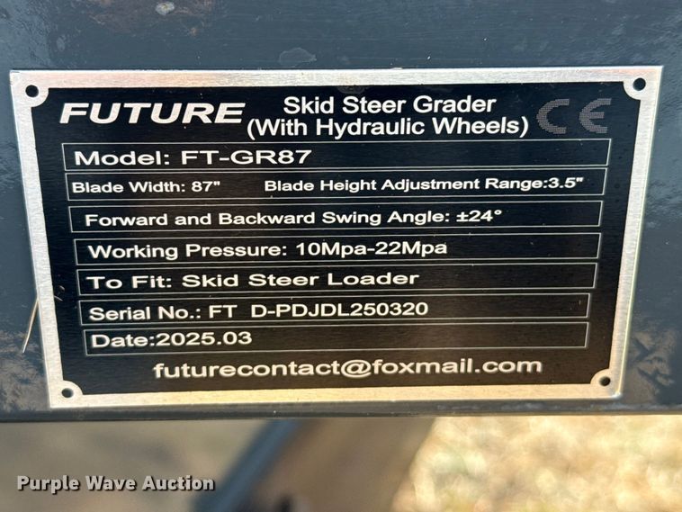 image for item EP2785 2025 Future FT-GR87 skid steer grader