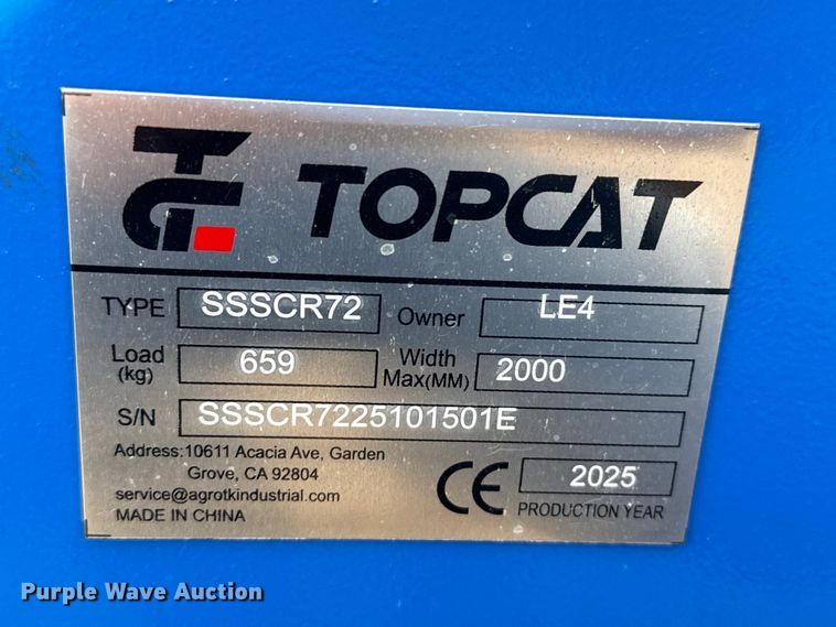image for item EP2787 2025 Topcat SSSCR72 skid steer tiller