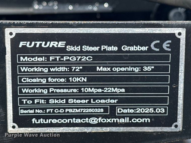 image for item EP2788 2025 Future FT-PG72C skid steer grapple bucket