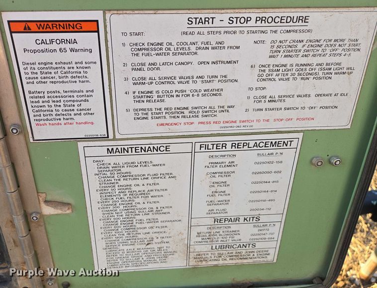 image for item ES2751 Sullair 185DPQJD air compressor