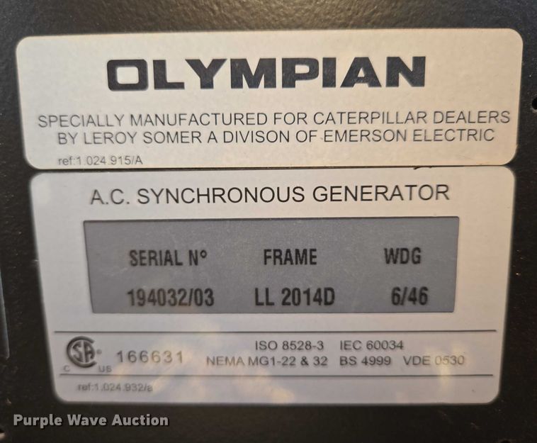 image for item ES2753 2006 Olympian G50F3 generator