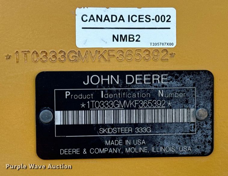 image for item ES5680 2020 John Deere 333G tracked skid steer loader