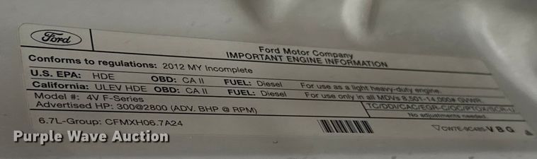 image for item ES5713 2012 Ford F350 Super Duty XL dump bed pickup truck