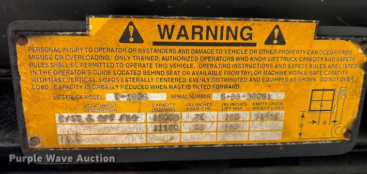 image for item ES8509 2001 Taylor TX180 forklift