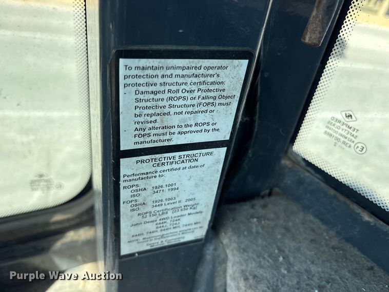 image for item ES8511 2012 John Deere 644K wheel loader