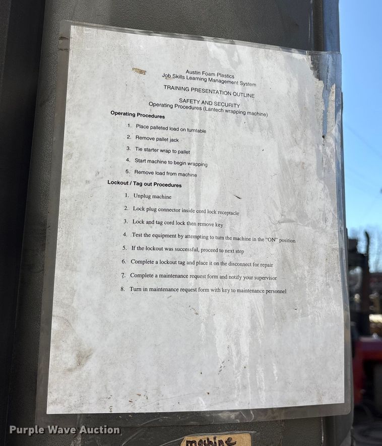 image for item ES8513 Lantech Q300 pallet wrap machine