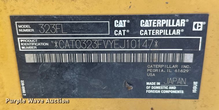 image for item ET4135 2017 Caterpillar 323FL excavator