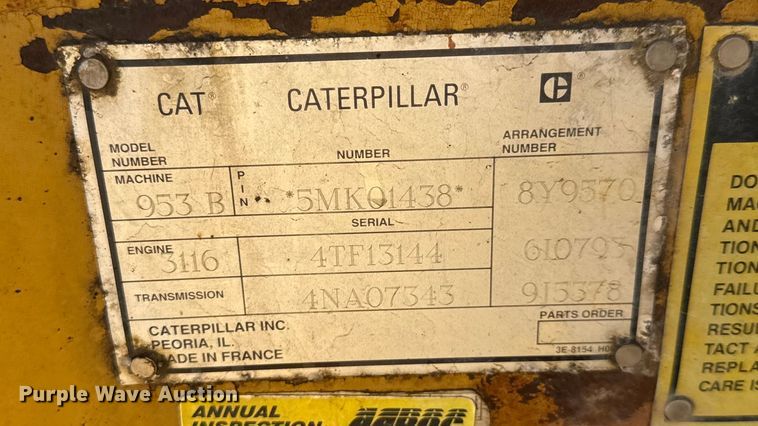image for item ET4140 1994 Caterpillar 953B track loader