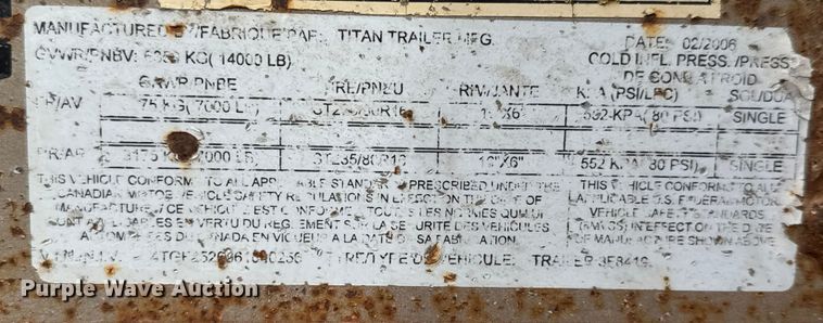 image for item ET4358 2006 Titan equipment trailer