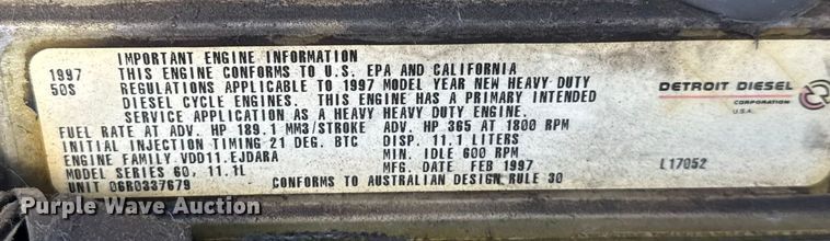 image for item ET4398 1997 Volvo WG64T tank truck