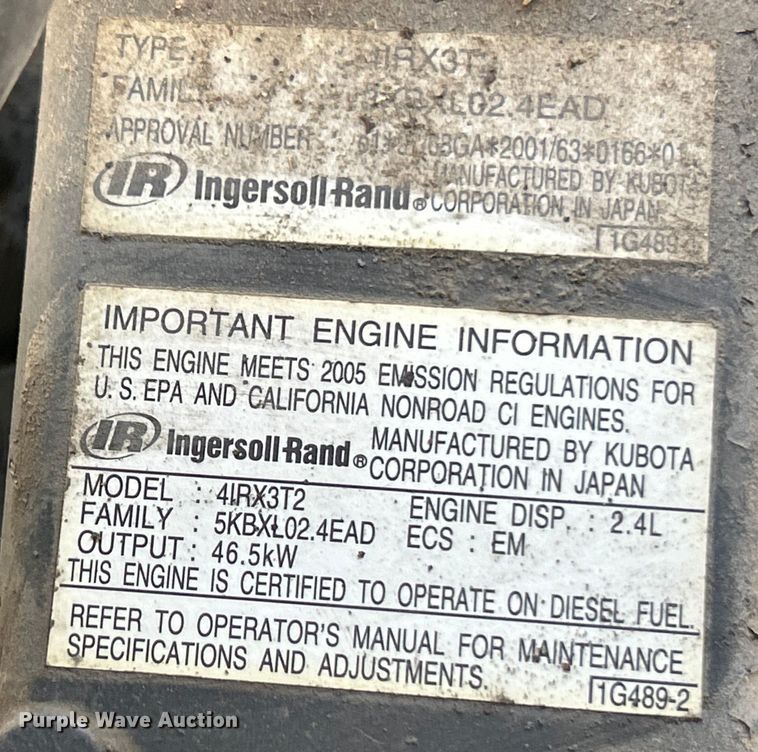 image for item ET6855 2006 Ingersoll Rand Air Source Plus air compressor