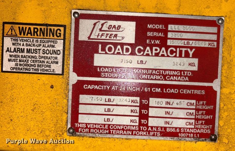 image for item ET8645 2015 Load Lifter LLL 8000 forklift