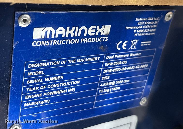 image for item EU0266 2022 Makinex DPW-2500-DS pressure washer