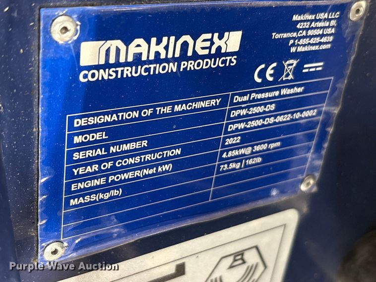image for item EU0267 2022 Makinex DPW-2500-DS pressure washer