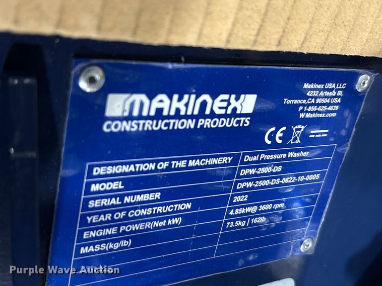 image for item EU0268 2022 Makinex DPW-2500-DS pressure washer