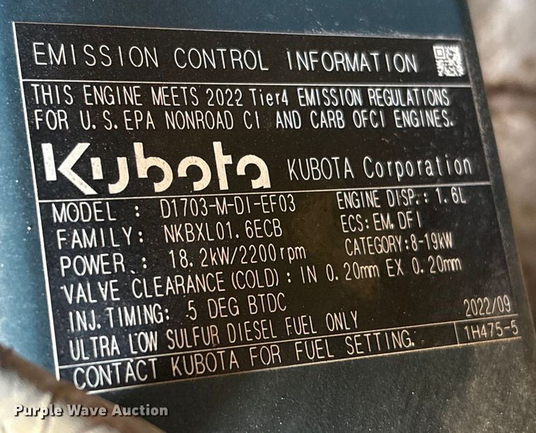 image for item EU7328 2022 Kubota U35-4 mini excavator