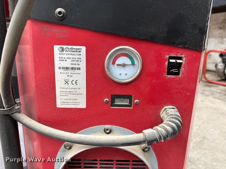 image for item FG1743 2015 Pullman Ermator S36 dust extractor