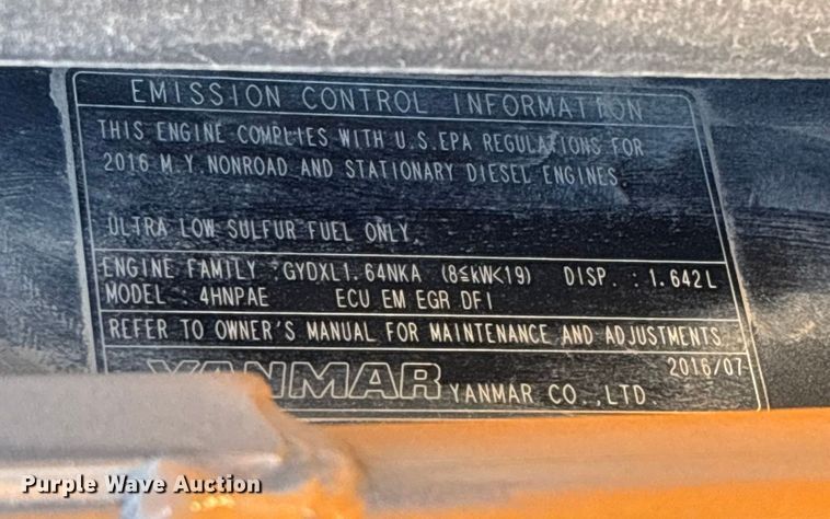 image for item FI1573 2016 Case CX36B mini excavator