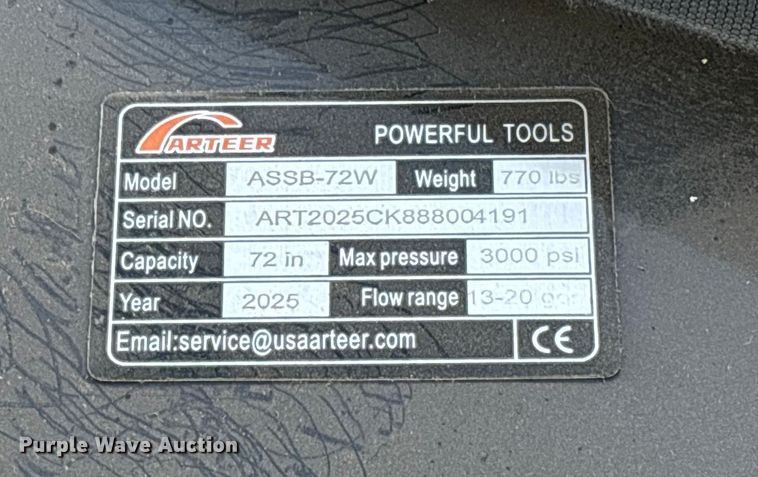 image for item FI1583 2025 Arteer ASSB-72W skid steer broom
