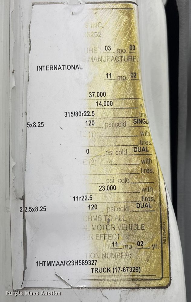 image for item FK1112 2003 International 4300 SBA bucket truck