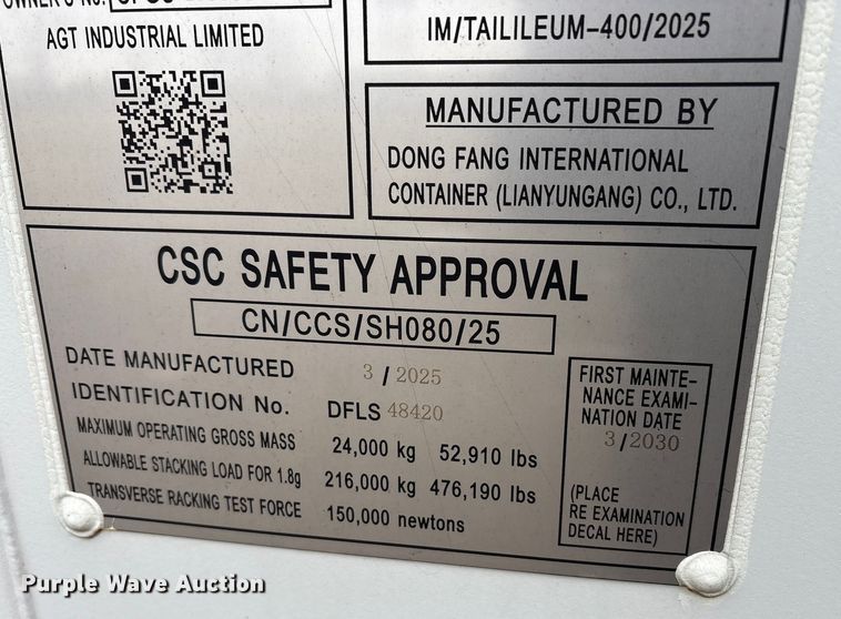 image for item FK1119 2025 Dong Fang SLY23-A15 shipping container