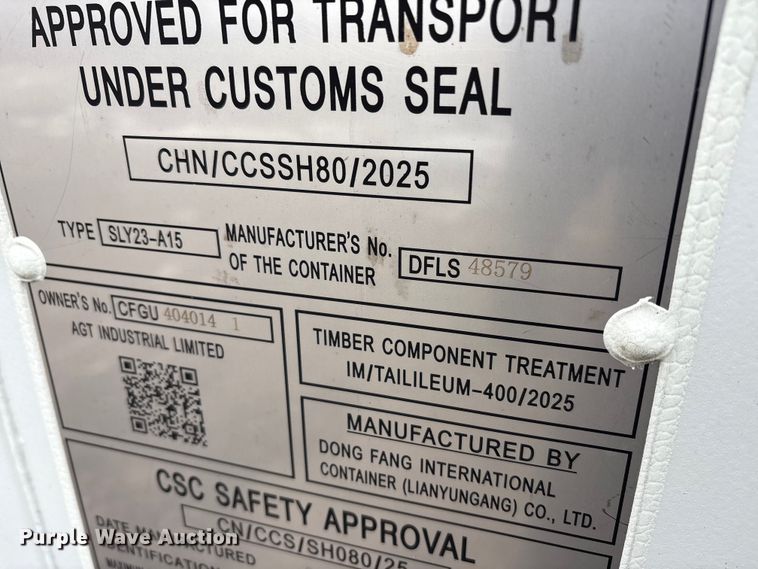 image for item FK1120 2025 Dong Fang SLY23-A15 shipping container