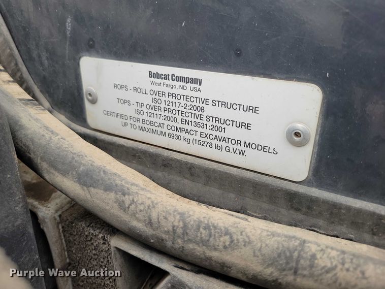 image for item NO9866 2017 Bobcat E50 mini excavator