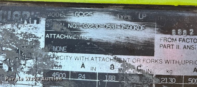 image for item OE9265 Clark GCX25 forklift