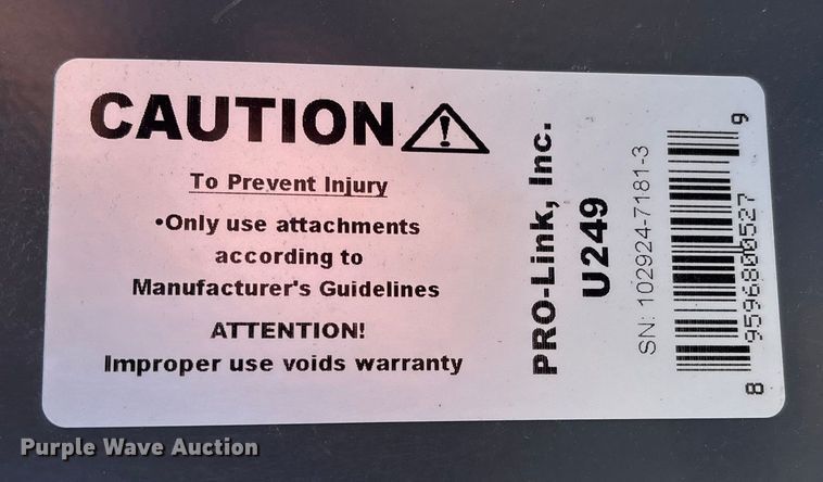 image for item OE9284 AGGO U249 skid steer bale spear